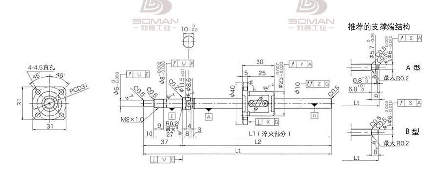 KURODA GP1002DS-EAFR-0320B-C3F 黑田丝杆型号